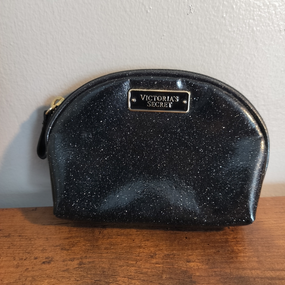 Victoria's Secret Black Sparkly Cosmetic Bag